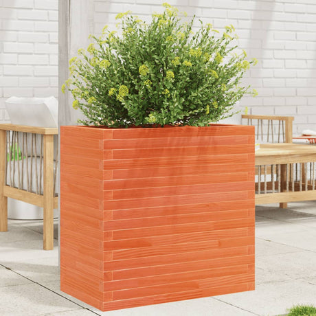 VidaXL Jardinière 70x40x68,5 cm bois de pin massif, marron lavé