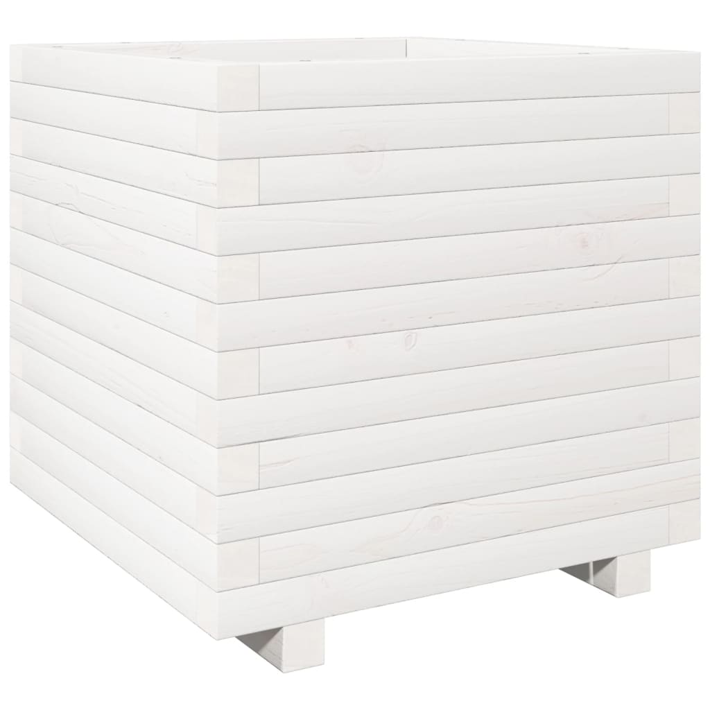 VidaXL Jardinière 50x50x49,5 cm bois de pin massif blanc
