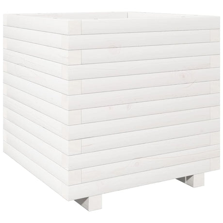 VidaXL Jardinière 50x50x49,5 cm bois de pin massif blanc