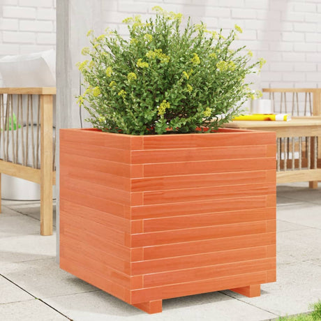 VidaXL Jardinière 50x50x49,5 cm bois de pin massif, marron lavé