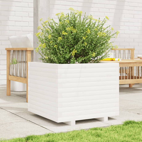 VidaXL Jardinière 60x60x49,5 cm bois de pin massif blanc