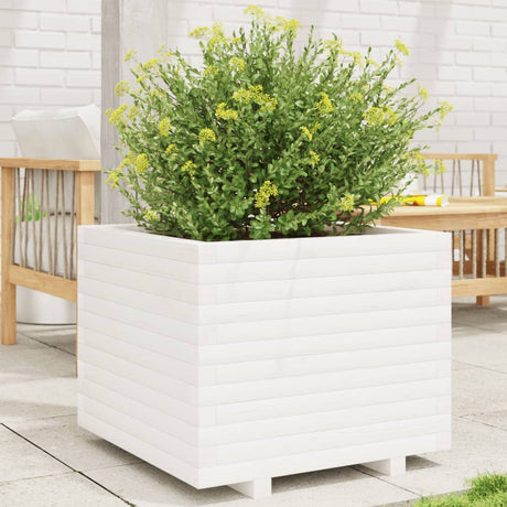 VidaXL Jardinière 60x60x49,5 cm bois de pin massif blanc
