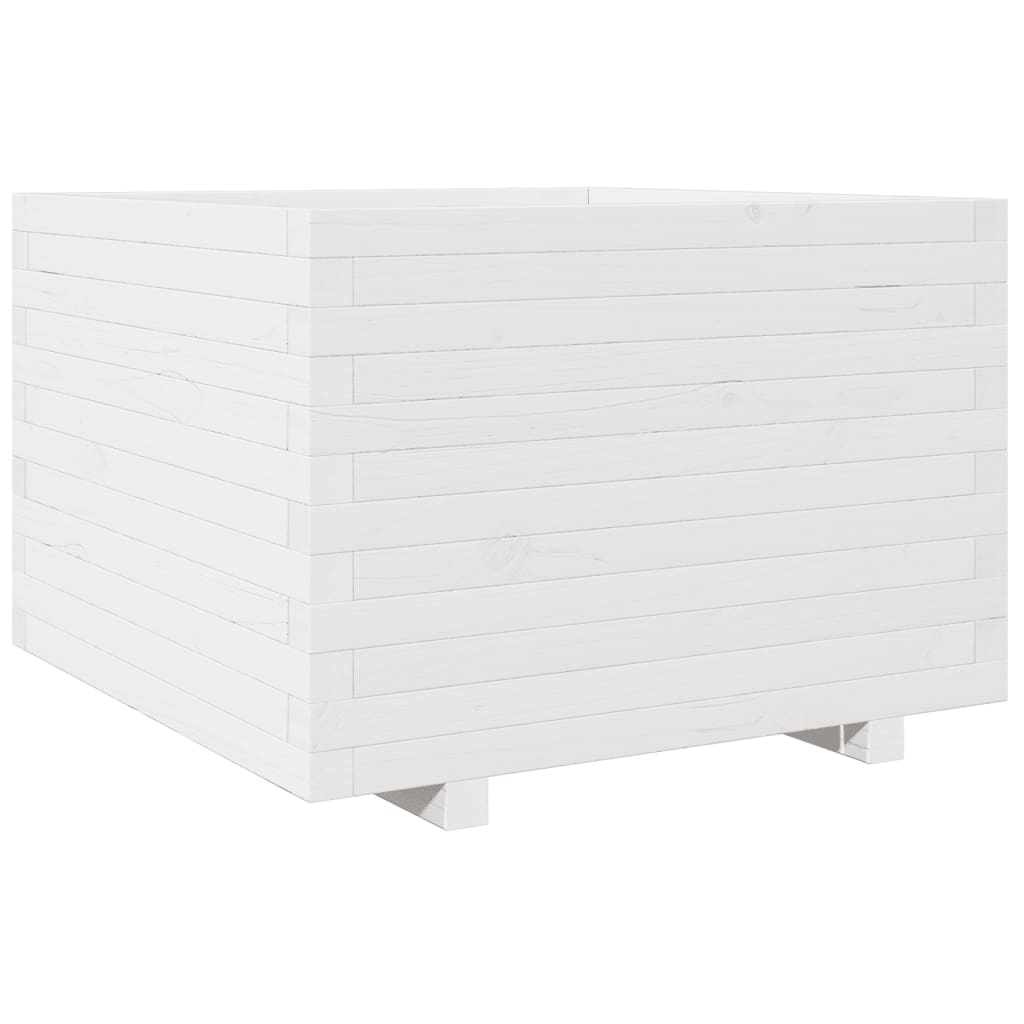 VidaXL Jardinière 70x70x49,5 cm bois de pin massif blanc