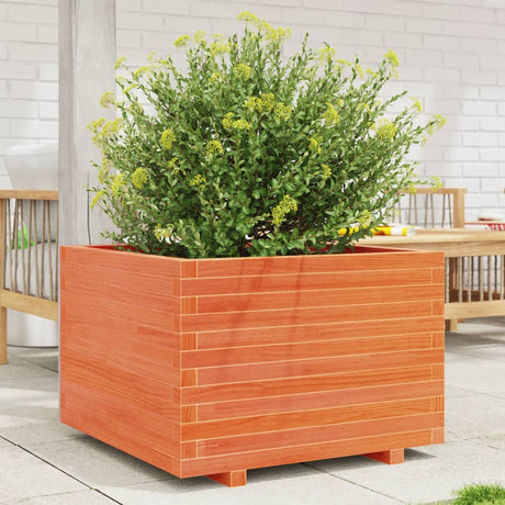 VidaXL Jardinière 70x70x49,5 cm bois de pin massif, marron lavé