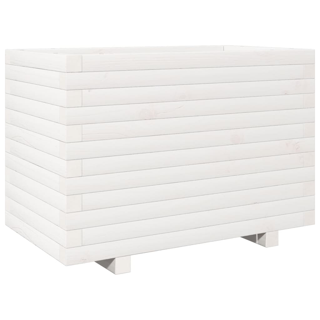 VidaXL Jardinière 70x40x49,5 cm bois de pin massif blanc