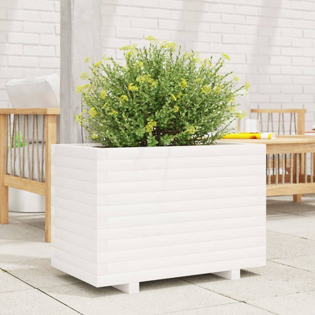 VidaXL Jardinière 70x40x49,5 cm bois de pin massif blanc