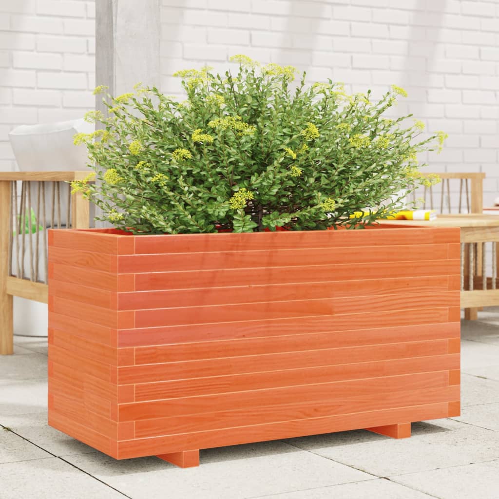 VidaXL Jardinière 90x40x49,5 cm bois de pin massif, marron lavé