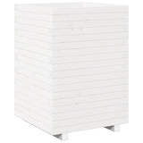 VidaXL Jardinière 50x50x72,5 cm bois de pin massif blanc