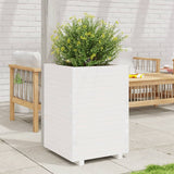 VidaXL Jardinière 50x50x72,5 cm bois de pin massif blanc