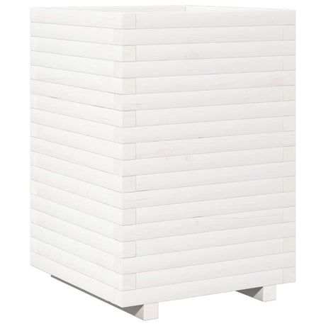 VidaXL Jardinière 50x50x72 cm bois de pin massif blanc