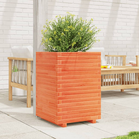 VidaXL Jardinière 50x50x72 cm bois de pin massif, marron lavé