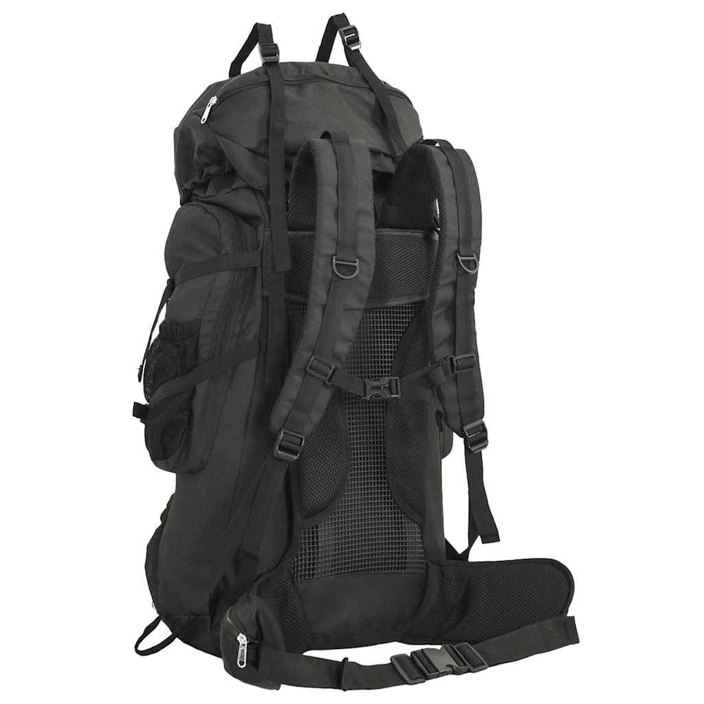 VidaXL sac à dos de randonnée 80 l tissu oxford noir