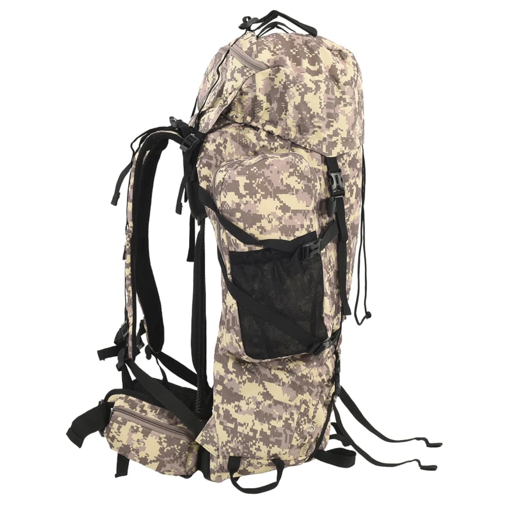 Vidaxl sac à dos de randonnée 80 l tissu oxford camouflage marron camel
