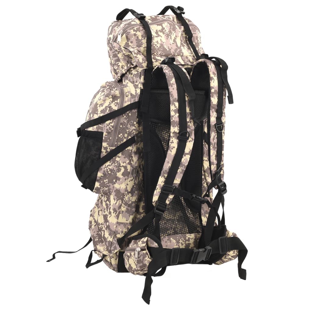 Vidaxl sac à dos de randonnée 80 l tissu oxford camouflage marron camel