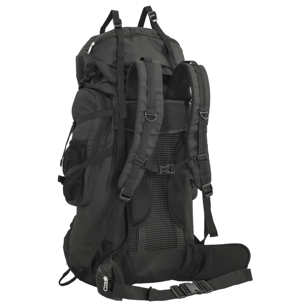 VidaXL sac à dos de randonnée 100 l tissu oxford noir