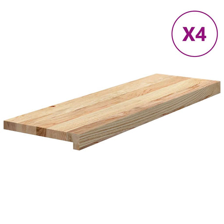 Vidaxx marches d'escalier 4 pcs 80x25x2 cm chêne massif non traité