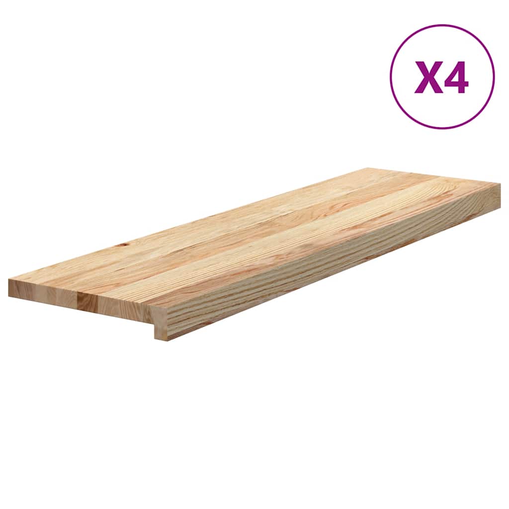 Vidaxx marches d'escalier 4 pcs 90x25x2 cm chêne massif non traité