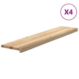Vidaxx marches d'escalier 4 pcs 120x25x2 cm chêne massif non traité