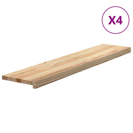 Vidaxx marches d'escalier 4 pcs 120x25x2 cm chêne massif non traité