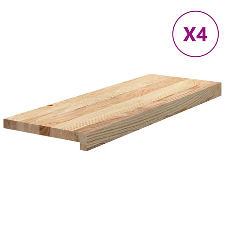 Vidaxx marches d'escalier 4 pcs 70x30x2 cm chêne massif non traité