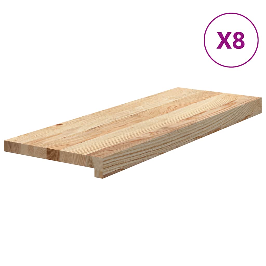 Vidaxx marches d'escalier 8 pcs 70x25x2 cm chêne massif non traité