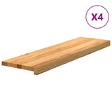 Vidaxx marches d'escalier 4 pcs 90x30x2 cm chêne massif marron clair