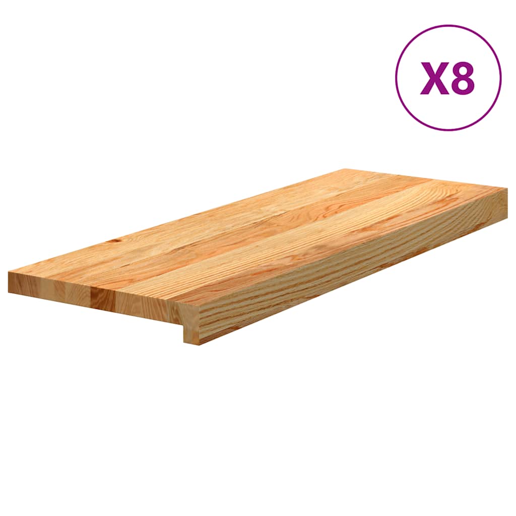 Vidaxx marches d'escalier 8 pcs 70x25x2 cm chêne massif marron clair
