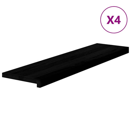 Vidaxx marches d'escalier 4 pcs 100x25x2 cm chêne massif brun foncé