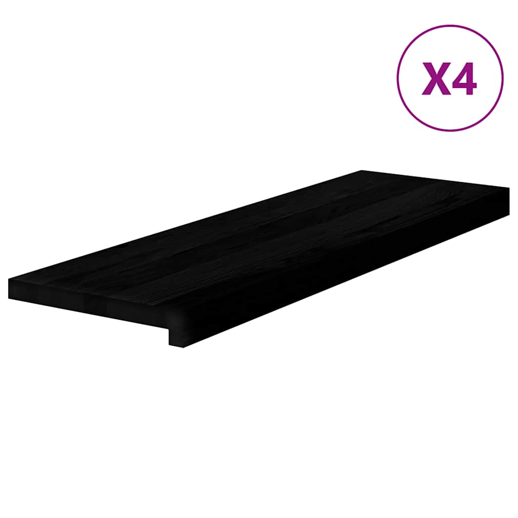 Vidaxx marches d'escalier 4 pcs 80x30x2 cm chêne massif marron foncé