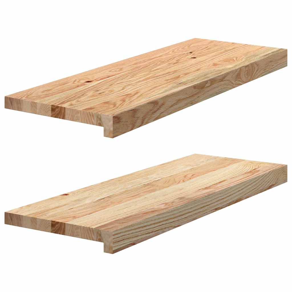 Vidaxl traptreden 2 st 70x25x2 cm onbehandeld massief eikenhout