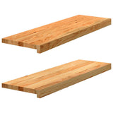 Vidaxx marches d'escalier 2 pcs 80x30x2 cm chêne massif marron clair