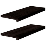 Vidaxx marches d'escalier 2 pcs 70x30x2 cm chêne massif brun foncé