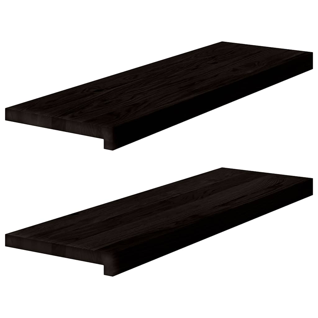 Vidaxx marches d'escalier 2 pcs 80x30x2 cm chêne massif marron foncé