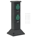 Vidaxx colonne de prise de jardin 4 voies 16x16x39,5 cm noir et vert