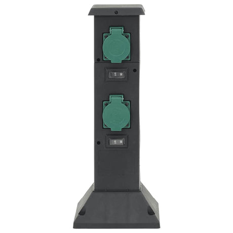 Vidaxx colonne de prise de jardin 4 voies 16x16x39,5 cm noir et vert