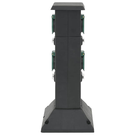 Vidaxx colonne de prise de jardin 4 voies 16x16x39,5 cm noir et vert