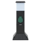 Vidaxxl prise de jardin avec lampe et broche de terre 2 voies 16x16x39,5 cm