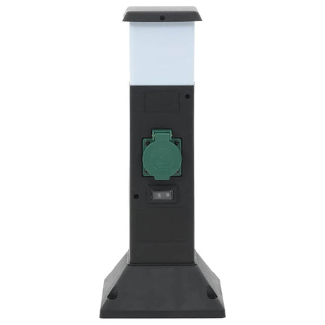 Vidaxxl prise de jardin avec lampe et broche de terre 2 voies 16x16x39,5 cm