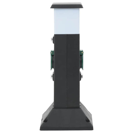 Vidaxxl prise de jardin avec lampe et broche de terre 2 voies 16x16x39,5 cm