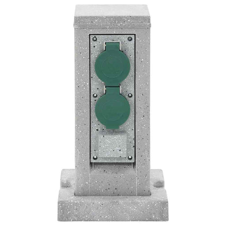Vidaxxl prise de jardin broche de terre 4 voies aspect pierre 16x16x29,5 cm gris