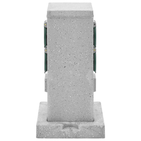Vidaxxl prise de jardin broche de terre 4 voies aspect pierre 16x16x29,5 cm gris
