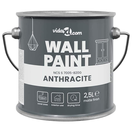 VidaXL peinture murale gris 2,5 l impression murale