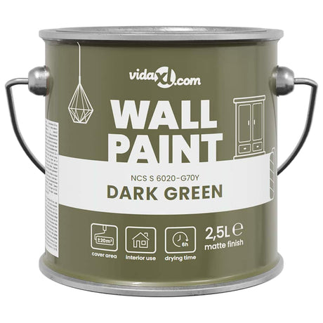 VidaXL peinture murale vert 2,5 l impression murale