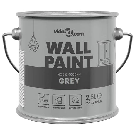VidaXL peinture murale gris 2,5 l impression murale