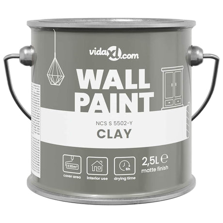 VidaXL peinture murale gris 2,5 l impression murale
