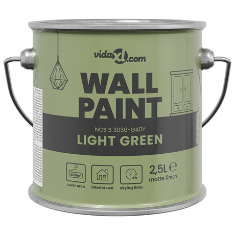 VidaXL peinture murale vert 2,5 l impression murale