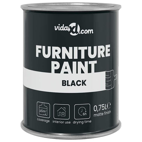 Vidaxxl peinture pour meubles noir 10 x 10 x 12 cm impression murale
