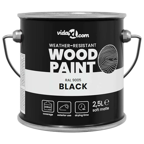 Vidaxxl peinture pour bois noir 16,5 x 16,5 x 16 cm impression murale