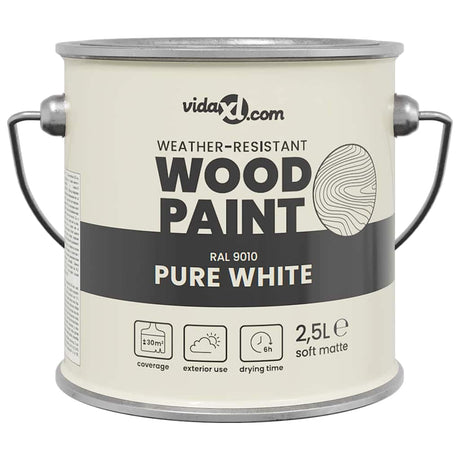 Vidaxxl peinture pour bois blanc 16,5 x 16,5 x 16 cm impression murale