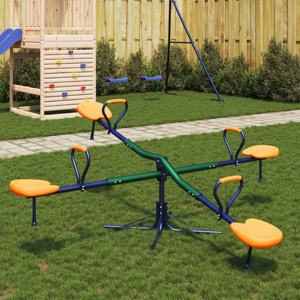 Vidaxl balançoire 4 places orientable à 360 degrés en acier